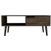 Oslo Coffee Table; One Drawer; One Open Shelf; Four Legs -Dark Walnut