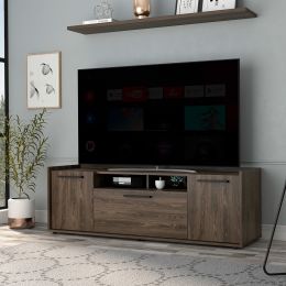 Lyon Tv Stand for TVÂ´s up 55"; One Cabinet; Double Door -Dark Walnut