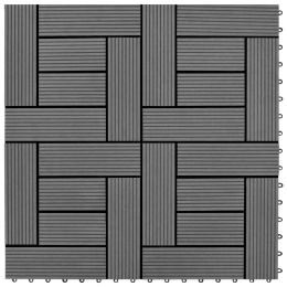 Gray 11 pcs 11.8"x11.8" Decking Tiles WPC 11 ftÂ²