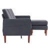 182*73*73cm Fabric Art 2nd Generation American Armrest 3 Persons With Concubine Pedal Indoor Modular Sofa Dark Grey