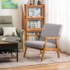 Single Seat C Backrest Without Buckle Fabric Simple Indoor Leisure Chair Light Grey