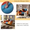 Small Space Colorful Sleeper Sofa;  Solid Wood Legs