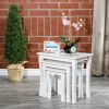 3-Piece Nesting Table Set; White