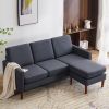 182*73*73cm Fabric Art 2nd Generation American Armrest 3 Persons With Concubine Pedal Indoor Modular Sofa Dark Grey