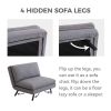 Sofa Bed/Lazy Floor Chair; 5 Position; Adjustable Backrest; Polyester; Light Grey