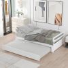 Twin or Double Twin Daybed with Trundle; White