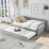 Twin or Double Twin Daybed with Trundle; Gray