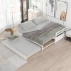 Twin or Double Twin Daybed with Trundle; White