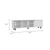 Valdivia Tv Stand for TVÂ´s up 70"; Four Open Shelves; Five Legs -White