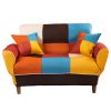 Small Space Colorful Sleeper Sofa;  Solid Wood Legs