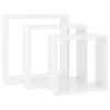 vidaXL Wall Cube Shelves 3 pcs White MDF