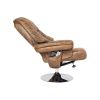 Vintage Leather Air Swiveling Recliner,Chrome Base with Cover and Matching Ottoman, vintage brown