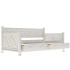 Twin Size Wooden Modern and Rustic Casual Style Daybed; Cream White(New)