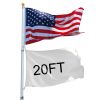 20 ft Al Flag Pole w/ US Flag and Ball