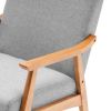 Single Seat C Backrest Without Buckle Fabric Simple Indoor Leisure Chair Light Grey