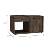 Lyon Coffee Table; Single Door Cabinet; One Open Shelf -Dark Walnut