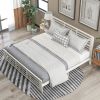 Platform bed with horizontal strip hollow shape; King size; white (New)