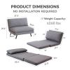 Sofa Bed/Lazy Floor Chair; 5 Position; Adjustable Backrest; Polyester; Light Grey