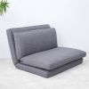 Sofa Bed/Lazy Floor Chair; 5 Position; Adjustable Backrest; Polyester; Light Grey