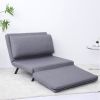 Sofa Bed/Lazy Floor Chair; 5 Position; Adjustable Backrest; Polyester; Light Grey