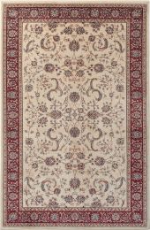 Stylish Classic Pattern Design Traditional Bordered Floral Filigree Area Rug (Color: Beige|Ivory)