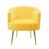 Velvet armchair accent chair tubchair with gold metal legs