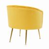 Velvet armchair accent chair tubchair with gold metal legs