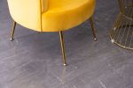 Velvet armchair accent chair tubchair with gold metal legs