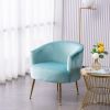 Velvet armchair accent chair tubchair with gold metal legs