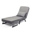 Lounge Chair Adjustable Folding Dual-Purpose Chair Sofa Bed Recliner Chair - gray with pillow XH